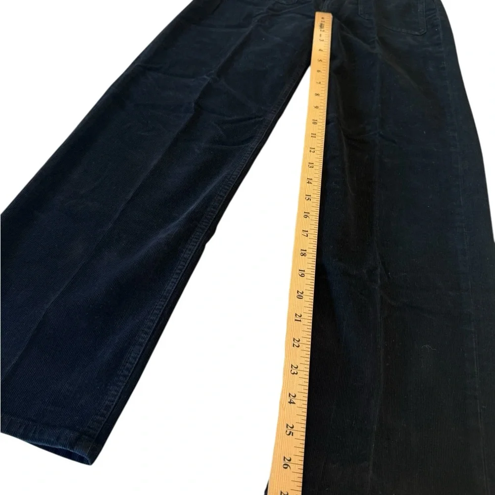 J Crew Slim Wide Leg Stretch Black Corduroy Sailor CC444 Size 23 NEW Kidsc L/XL